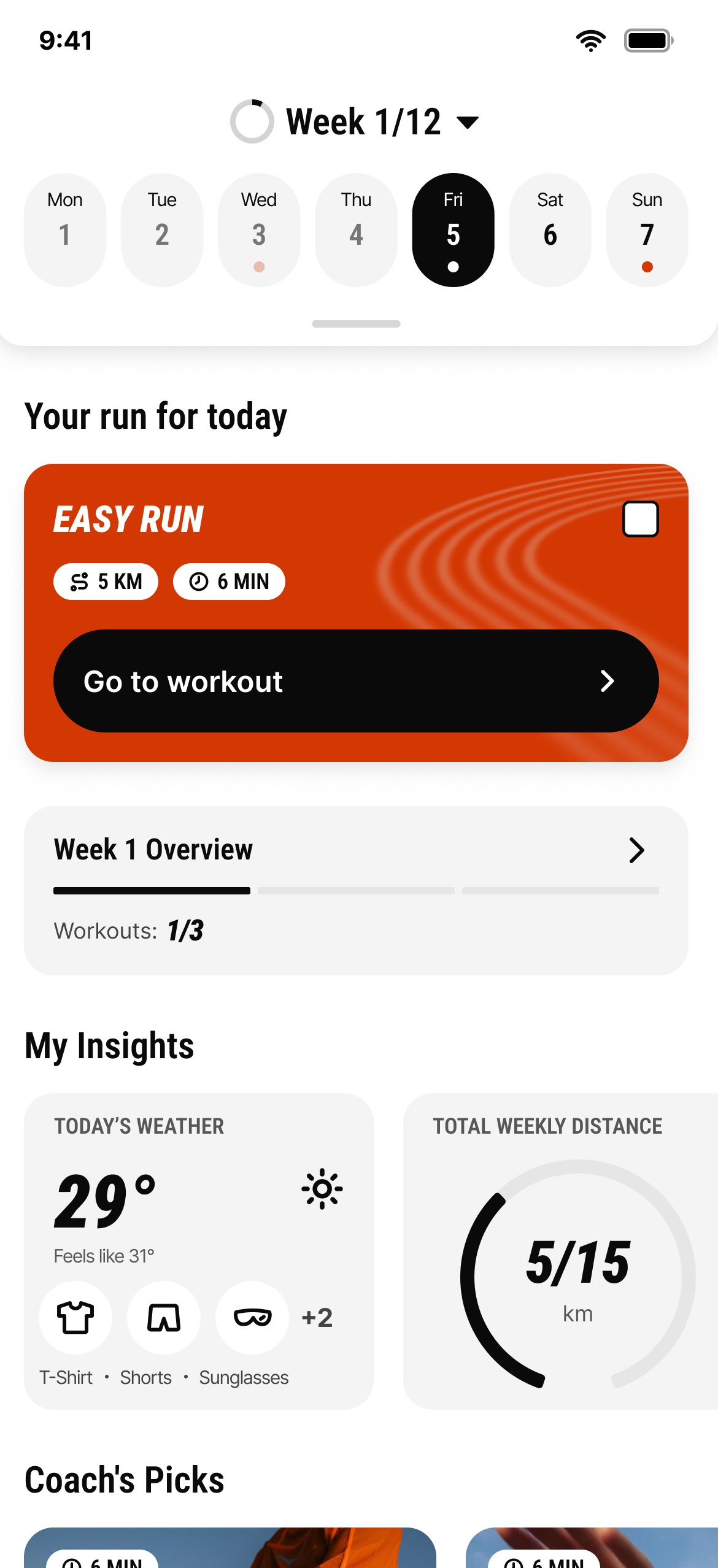 Your run for today and the week
